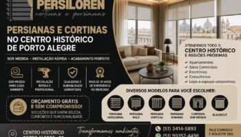 Orçamento de persianas e cortinas no Centro Histórico de Porto Alegre com instalação rápida e atendimento especializado.